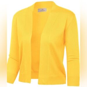 Grace Karin Women's Vibrant Yellow Open Front Cardigan